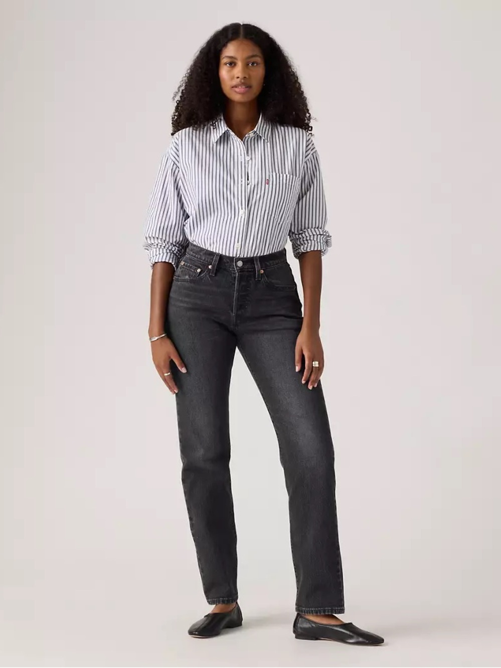 Levi's Women's 501 Curve Straight Jeans in Black Wash